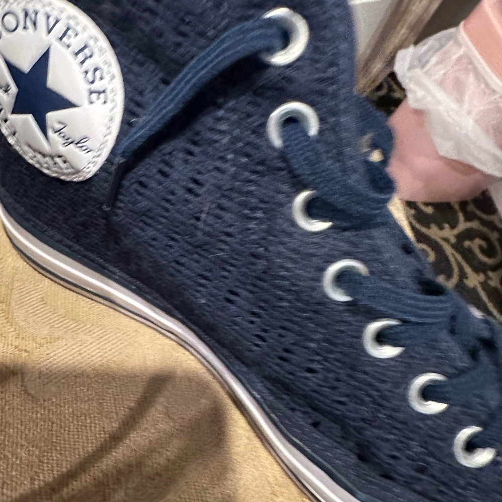Converse wedge blue lace sneakers. Size 9